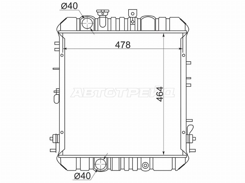 Радиатор Mitsubishi Fuso Canter FE5 93-02  / Fuso Canter FE6 93-02 (SAT: MC0021)