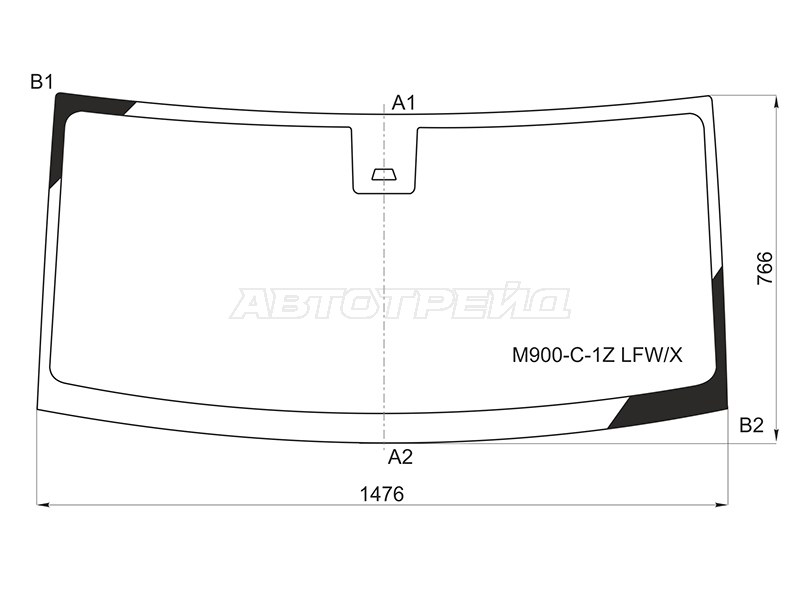 Стекло лобовое (Камера) Daihatsu Thor 16-20  / Subaru Justy 16-  / Toyota Roomy 16-20  / Tank 16-20 (XYG: M900-C-1Z LFW/X)