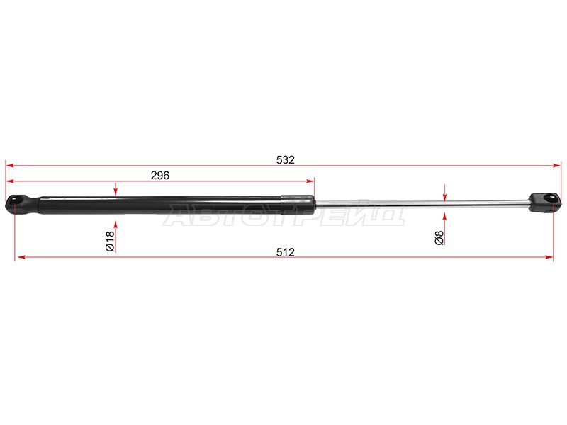Амортизатор крышки багажника Ford EcoSport 14-23 (SAT: ST-1854922)