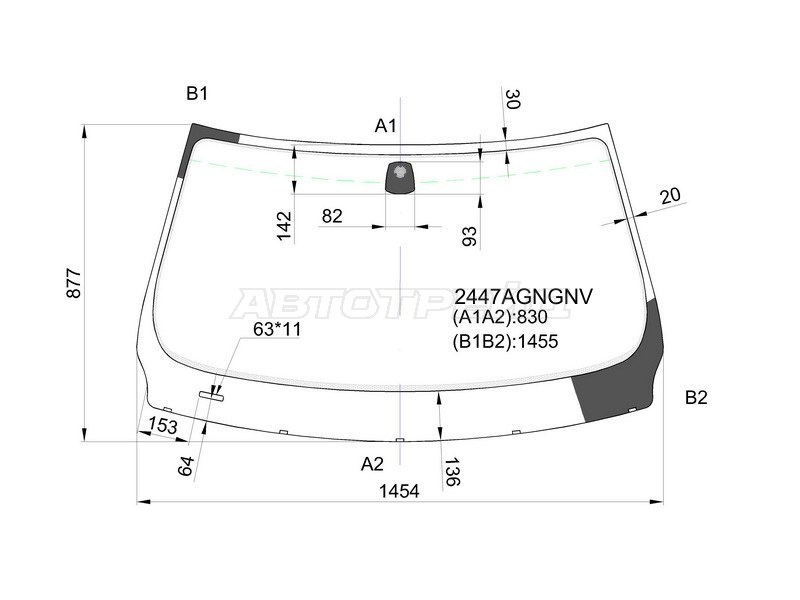 Стекло лобовое BMW 3-Series 05-14  / M3 06-13 (PILKINGTON: 2447AGNGNV)