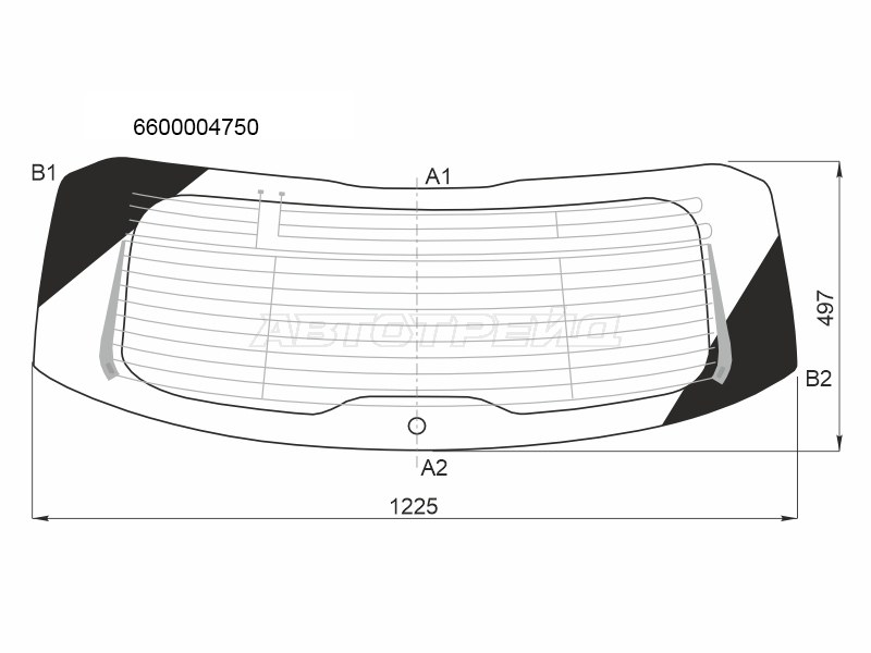 Стекло заднее (Цвет зеленый / Обогрев / Антенна) Geely Coolray 18-  / Belgee X50 23- (FUYAO: 6600004750)