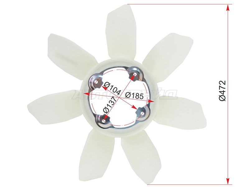 Крыльчатка вентилятора TOYOTA LAND CRUISER PRADO 120  /SURF /FJ CRUISER 5VZ /1GR /3RZ /2TR 02- /PRADO 150 (SAT: ST-16361-31060)