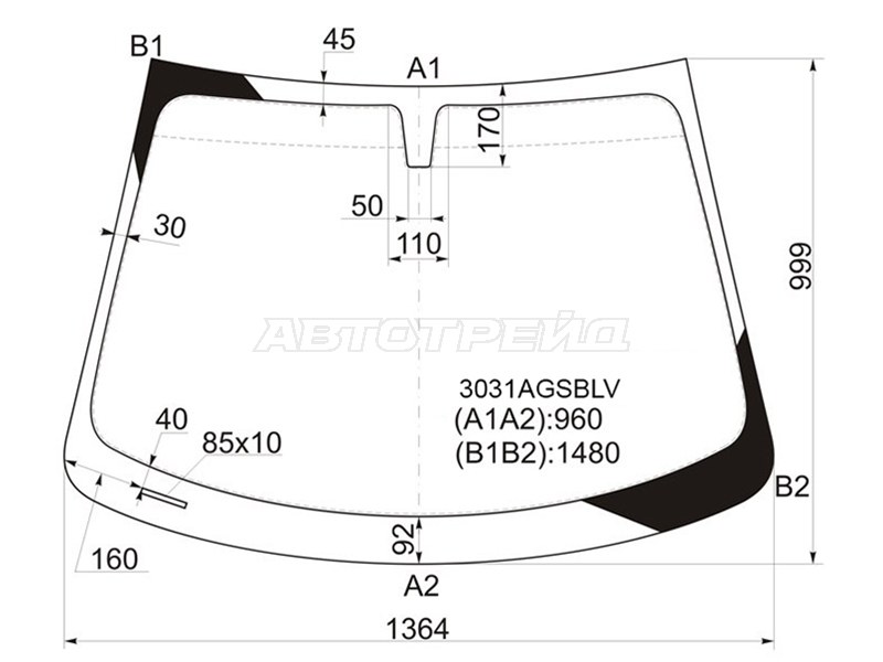 Стекло лобовое Chevrolet Aveo 11-15 (FUYAO: 3031AGSBLV)