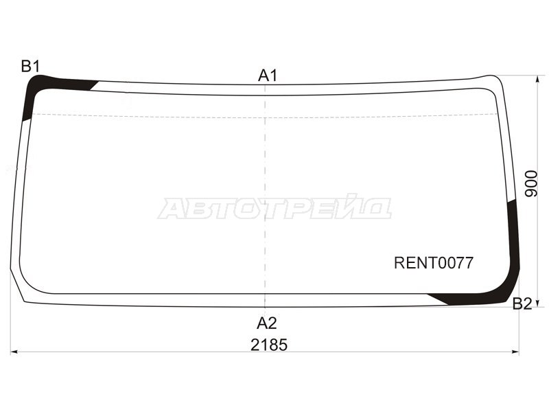 Стекло лобовое Renault Kerax 96-14  / Volvo FE 06-13 (KMK: RENT0077)