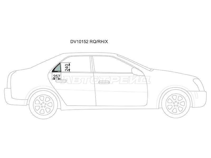 Стекло форточки (Цвет зеленый) Cadillac CTS 02-07 (XYG: DV10152 RQ/RH/X)