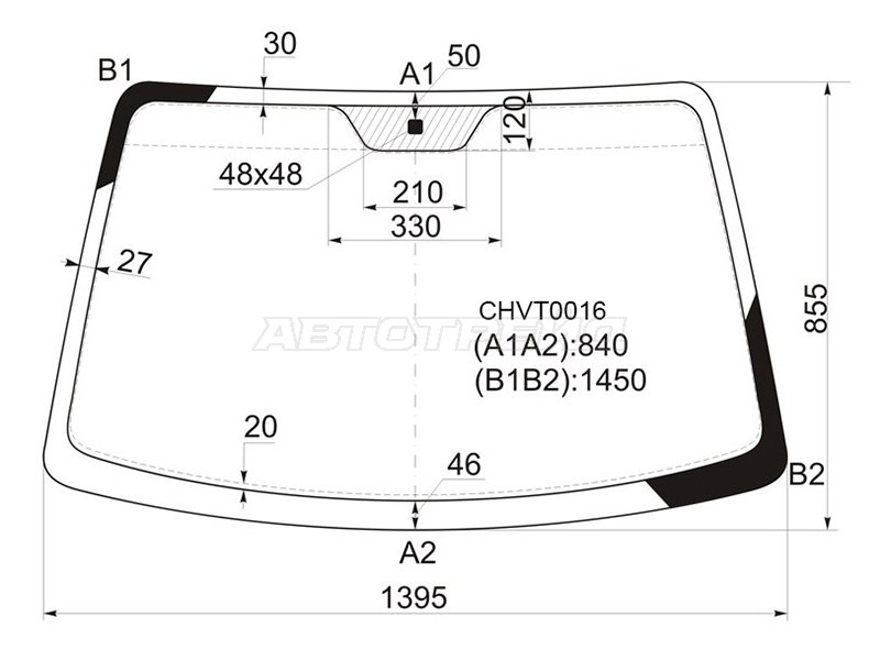 Стекло лобовое Chevrolet Lacetti 04-13  / Daewoo Lacetti 04-09  / Chevrolet Nubira 04-13  / Optra 04-13  / Daewoo Gentra 05-15  / Nubira 02-05  / Ravon Gentra 15-  / Suzuki Forenza 03-08 (KMK: CHVT0016)