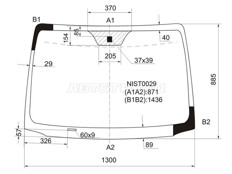 Стекло лобовое NISSAN NOTE 05-13 (KMK: NIST0029)