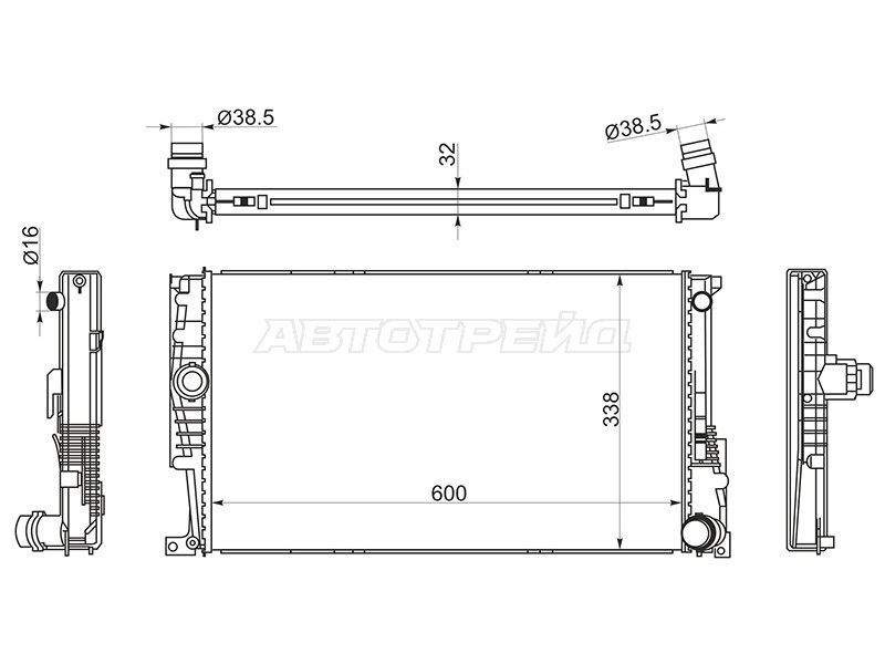 Радиатор BMW 1-Series 11-19  / 3-Series 11-19  / 4-Series 13-20 (SAT: BW00011-1)