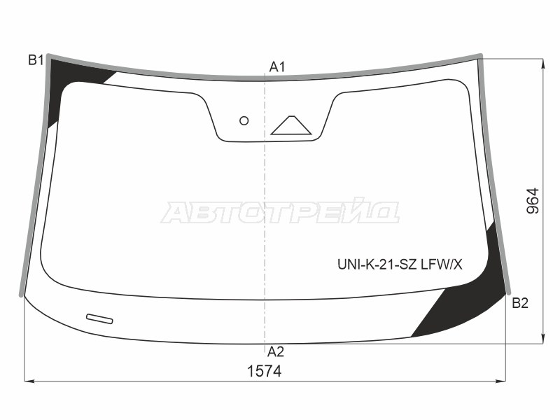 Стекло лобовое (Камера / Датчик дождя / Молдинг) Changan UNI-K 20- (XYG: UNI-K-21-SZ LFW/X)
