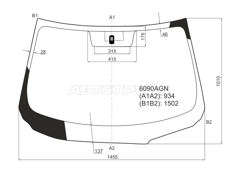 Стекло лобовое Nissan Almera 12-19 (AGC: 6090AGN)