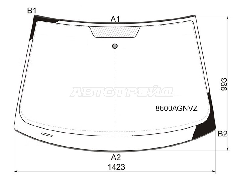 Стекло лобовое (Молдинг) Volkswagen Golf 03-16 (FUYAO: 8600AGNVZ)