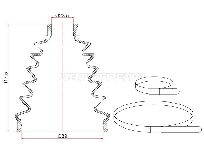 Пыльник ШРУСа наружный TOYOTA CAMRY ACV4# 06-09 /RAV4 ACA2# 2AZFE 03-05 /IPSUM ACM2# 01-09 /HONDA ACCORD CU 02-08 (SAT: C-1925)