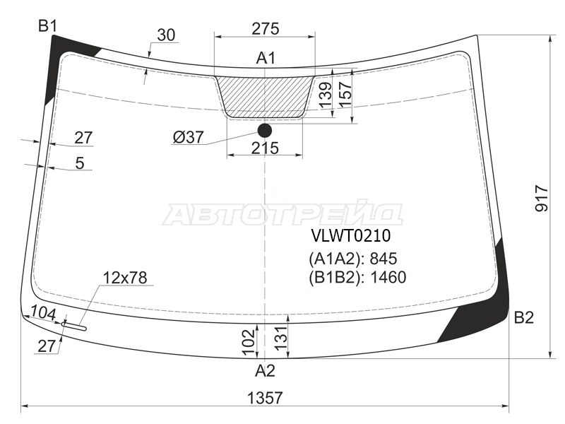 Стекло лобовое Volkswagen Polo 09-20 (KMK: VLWT0210)