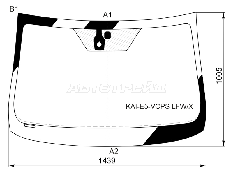 Стекло лобовое (Датчик дождя) Kaiyi E5 21- (XYG: KAI-E5-VCPS LFW/X)