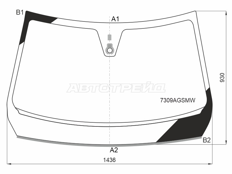 Стекло лобовое (Датчик дождя / Молдинг) Renault Arkana 18- (AGC: 7309AGSMW)