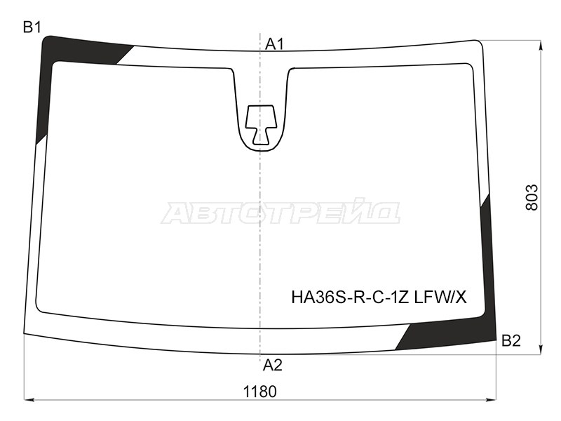 Стекло лобовое (Две камеры) Suzuki Alto 14-21 (XYG: HA36S-R-C-1Z LFW/X)