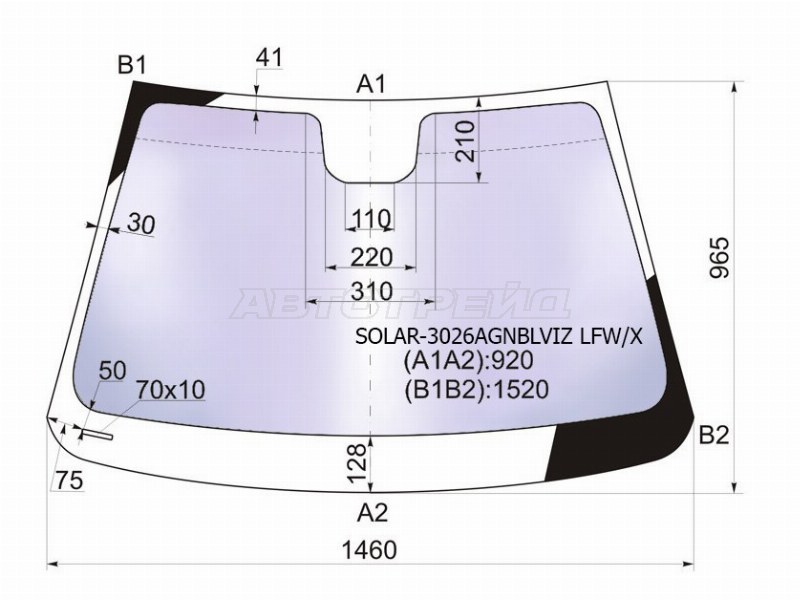 Стекло лобовое (Атермальное) Chevrolet Cruze 09-15  / Daewoo Lacetti 08-11 (XYG: SOLAR-3026AGNBLVIZ LFW/X)