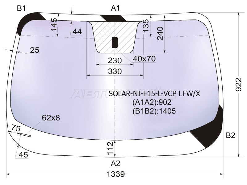 Стекло лобовое (Атермальное) Nissan Juke 10-20 (XYG: SOLAR-NI-F15-L-VCP LFW/X)