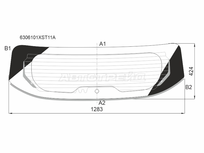 Стекло заднее (Цвет зеленый / Обогрев / Молдинг) Haval Jolion 20- (FUYAO: 6306101XST11A)