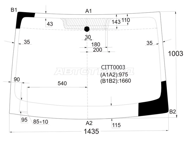 Стекло лобовое Citroen Berlingo 08-22  / Peugeot Partner 08-22  / Partner Tepee 08-18 (KMK: CITT0003)