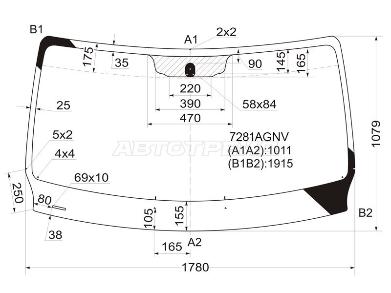 Стекло лобовое Opel Movano 10-  / Renault Master 10- (FUYAO: 7281AGNV)
