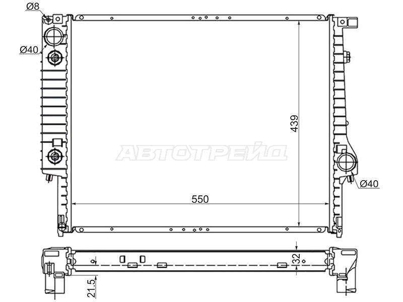 Радиатор BMW 3-Series 81-00  / 5-Series 88-96  / 7-Series 86-94 (SAT: SG-BW0002)