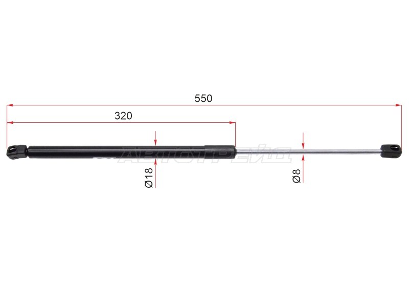 Амортизатор крышки багажника Audi A3 03-13  / RS3 11-12  / S3 08-12 (SAT: ST-8P4827552B)