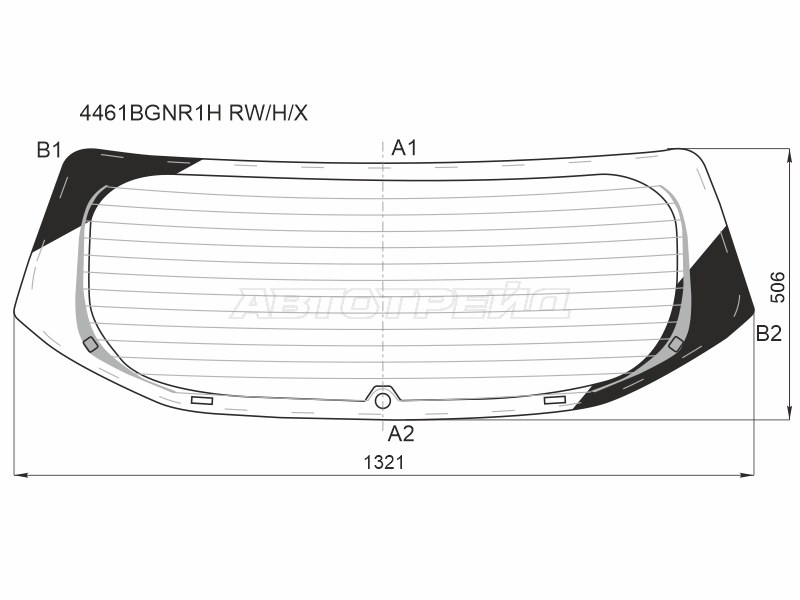 Стекло заднее (Цвет зеленый / Обогрев / Сборка (KOREA /EURO /USA)) Kia Seltos 19- (XYG: 4461BGNR1H RW/H/X)