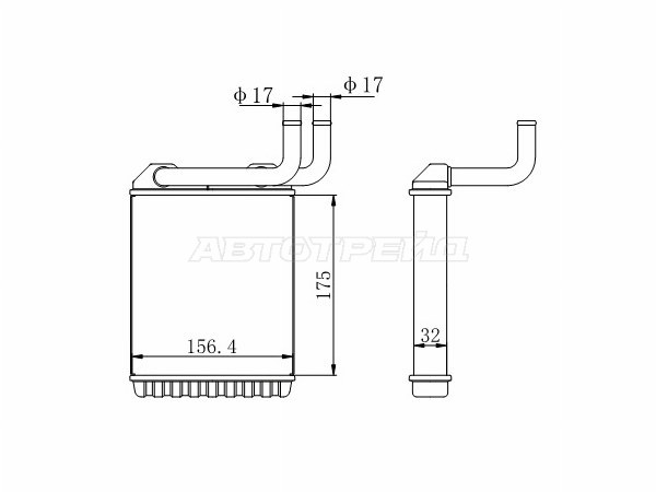 Радиатор отопителя салона MITSUBISHI CANTER FE5##\FB5##\FE6##\FB6##\FG##\ 94-99 RHD (SAT: ST-MB83-395-A0)
