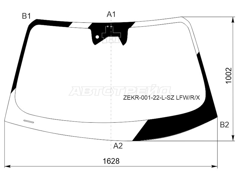 Стекло лобовое (Камера / Датчик дождя) Zeekr 001 21- (XYG: ZEKR-001-22-L-SZ LFW/R/X)