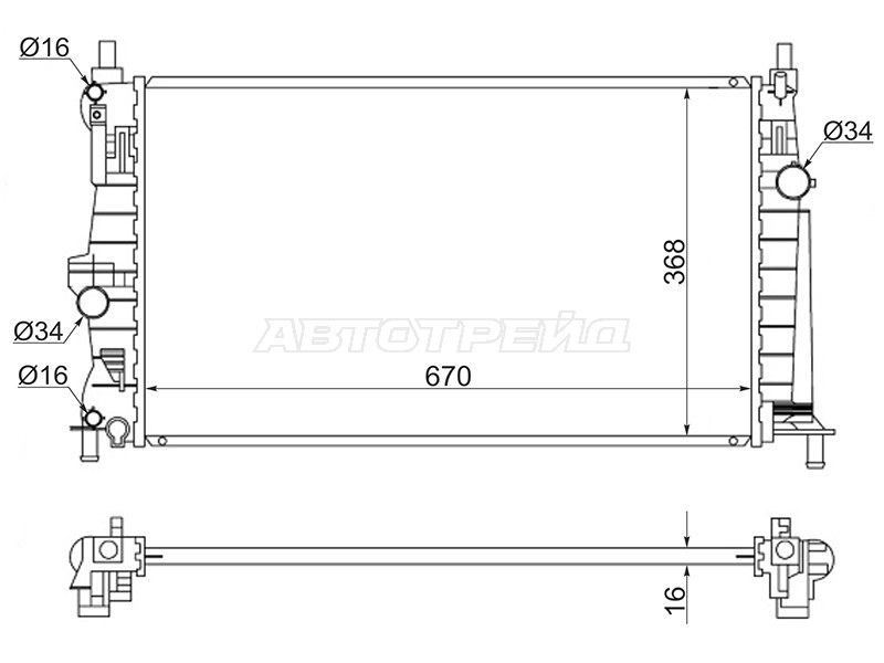 Радиатор Mazda 3 08-13  / Axela 09-13 (SAT: SG-MZ0008-2)