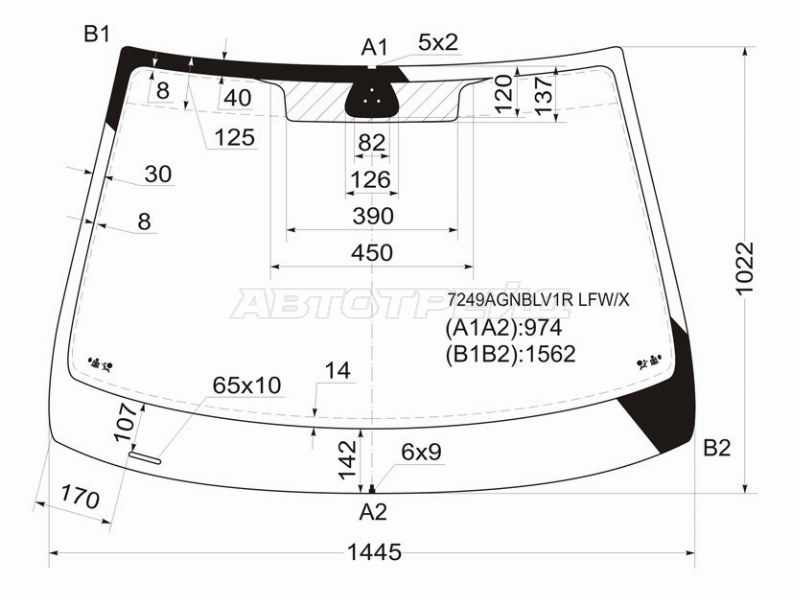 Стекло лобовое Renault Laguna 00-08 (XYG: 7249AGNBLV1R LFW/X)