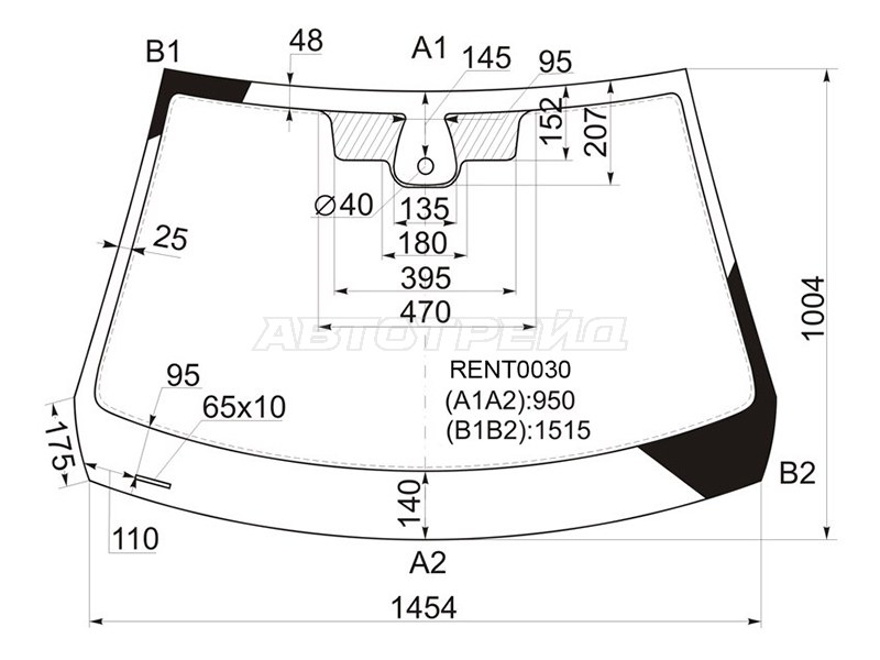 Стекло лобовое (Датчик дождя) Renault Megane 02-09 (KMK: RENT0030)