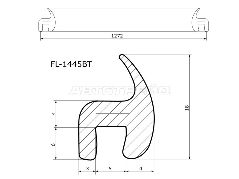 Молдинг лобового стекла Chevrolet TrailBlazer 01-10  / Isuzu Ascender 03-09 (FLEXLINE: FL-1445BT)