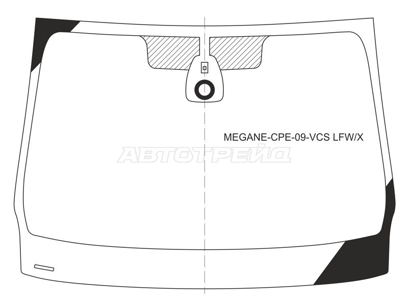 Стекло лобовое (Датчик дождя) Renault Megane 08-16 (XYG: MEGANE-CPE-09-VCS LFW/X)