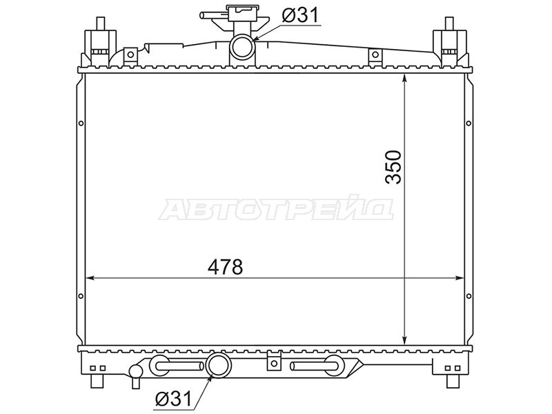 Радиатор Toyota Vitz 99-05  / Echo 99-05  / Platz 99-05  / Yaris 99-05 (SAT: TY000W10-SZ)