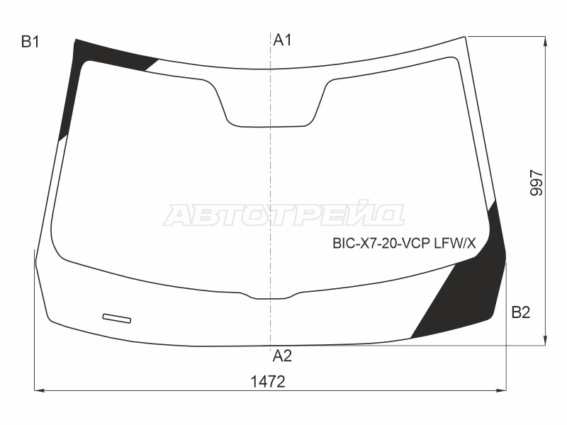 Стекло лобовое BAIC X7 20- (XYG: BIC-X7-20-VCP LFW/X)