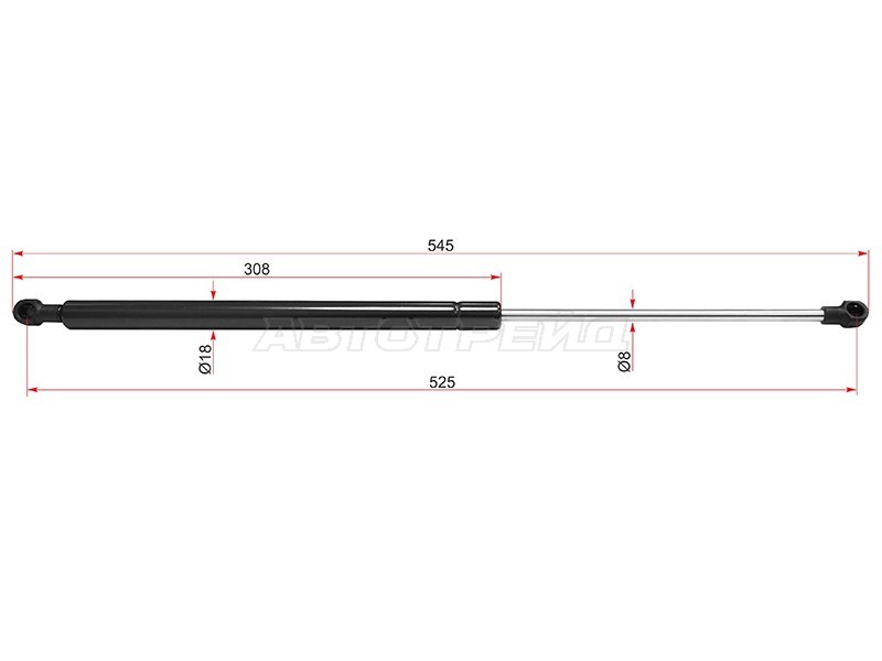 Амортизатор крышки багажника Citroen C4 Picasso 07-14 (SAT: ST-8731P1)