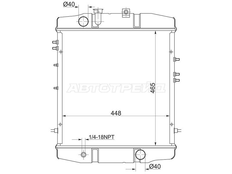 Радиатор Mitsubishi Fuso Canter FE5 93-02  / Fuso Canter FE6 93-02 (SAT: MC0021-1)
