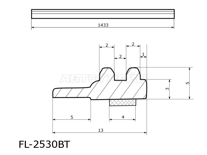 Молдинг лобового стекла (Сверху) Audi A6 04-10  / Audi A6 06-12  / S6 06-11 (FLEXLINE: FL-2530BT)