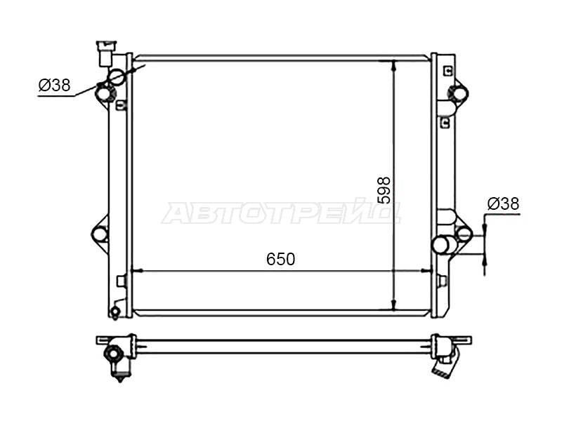 Радиатор Toyota Land Cruiser Prado (J120) 02-09  / 4Runner 02-09  / Hilux Surf 02-09 (SAT: TY0009-120-3.0D-MT)