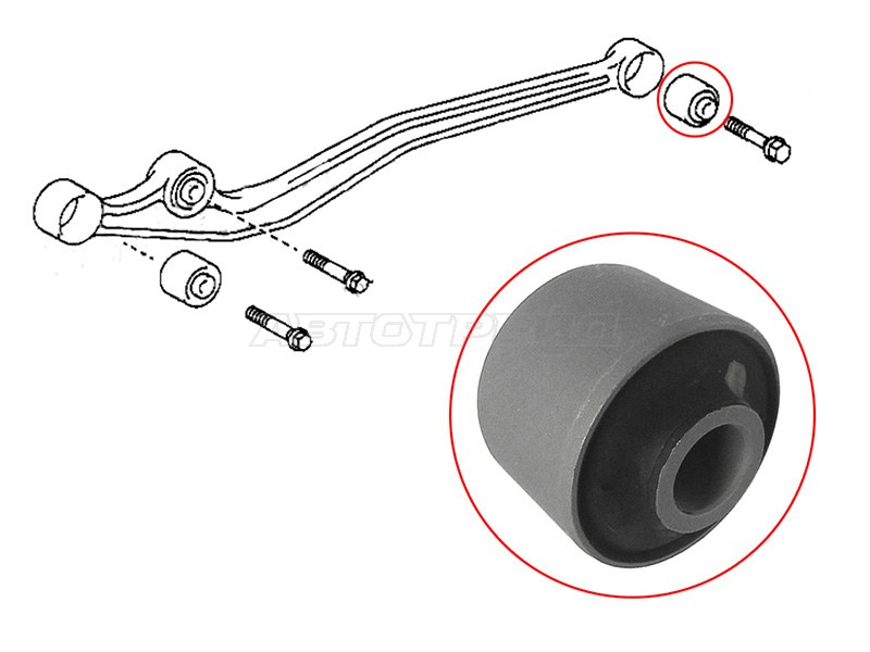 Сайлентблок крепления RR лыжи TOYOTA LAND CRUISER 90-LJ72 (SAT: ST-48061-60030)