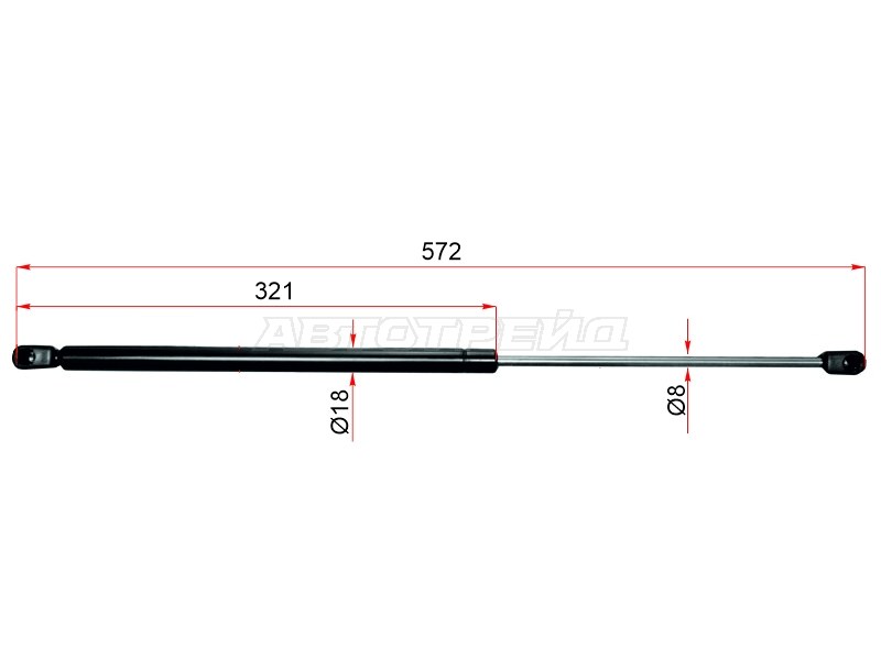 Амортизатор крышки багажника Nissan March 92-02  / Micra 92-03 (SAT: ST-90450-4F110)