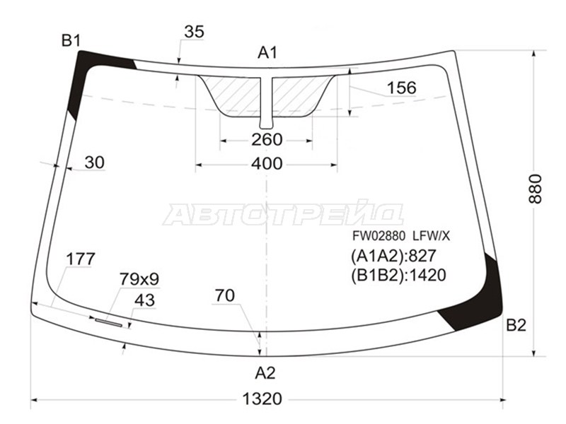 Стекло лобовое Scion xD 07-14  / Toyota Ist 07-16  / Urban Cruiser 09-14 (XYG: FW02880 LFW/X)