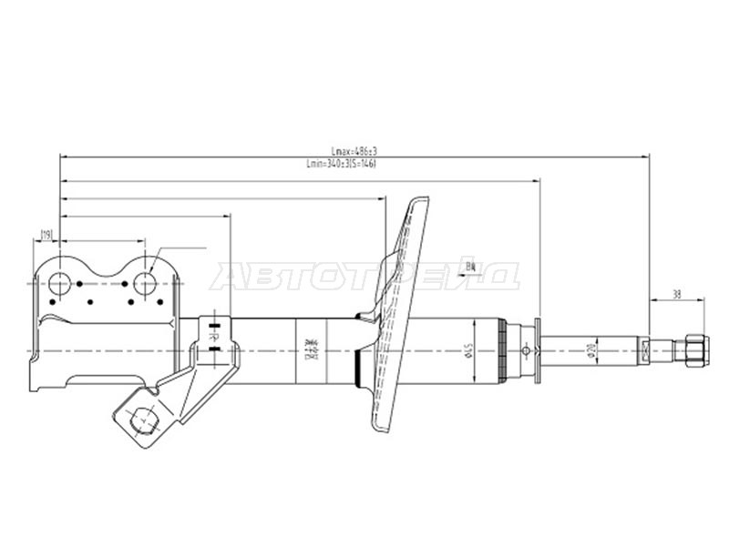 Стойка передняя TOYOTA COROLLA /LEVIN /SPRINTER /TRUENO 87-92 RH (SAT: ST-48510-12550)