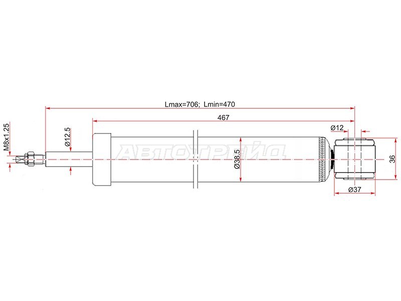 Амортизатор задний FORD FOCUS II /C-MAX 04- LH=RH (SAT: ST-1234195)