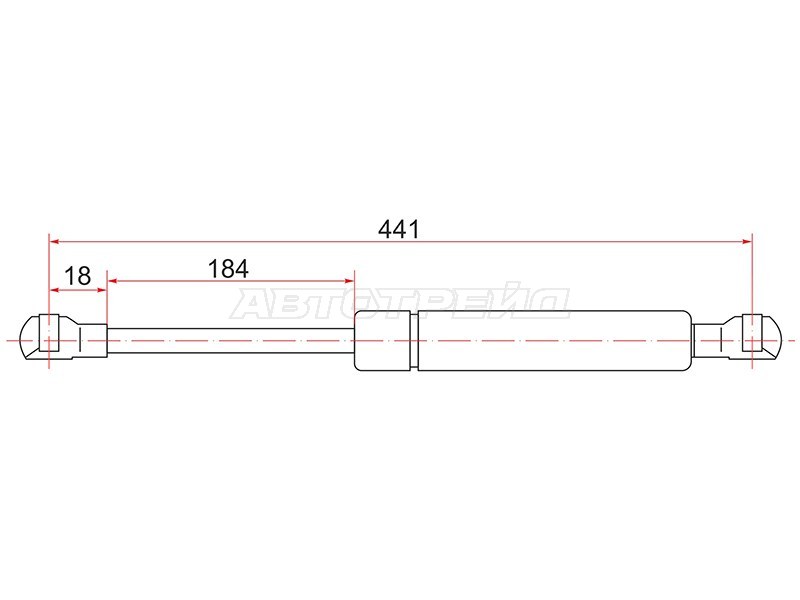 Амортизатор крышки багажника TOYOTA WISH 03-09 (SAT: ST-68960-0W210)