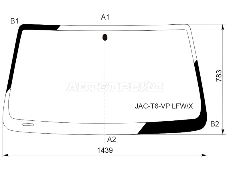 Стекло лобовое JAC T6 18-  / T8 Pro 20-  / Sollers ST6 23- (XYG: JAC-T6-VP LFW/X)