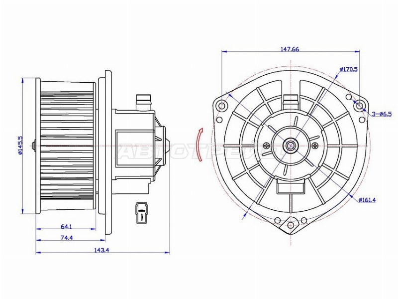 Мотор отопителя салона Chevrolet Aveo 02-11 (SAT: ST-96539656)