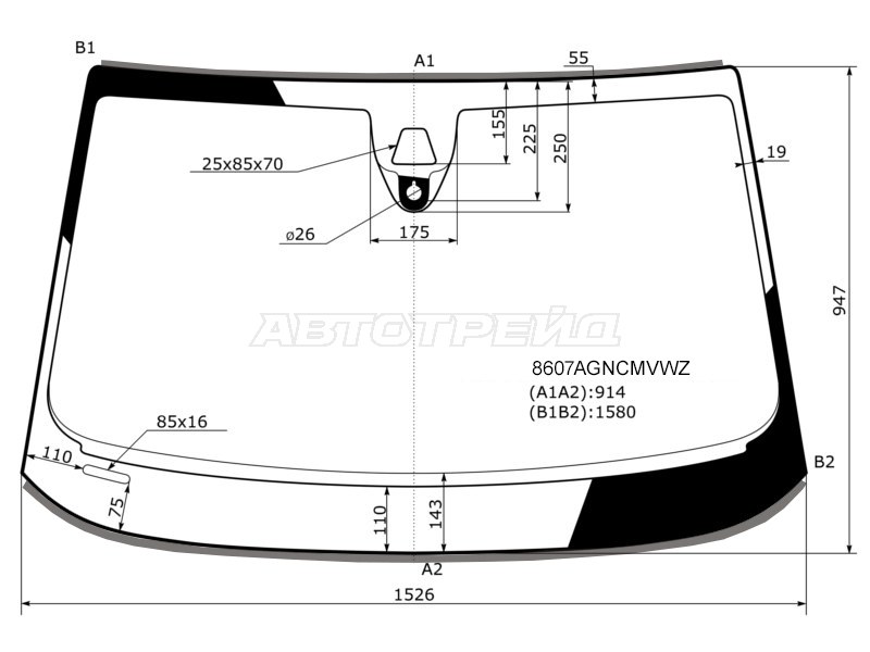 Стекло лобовое (Камера / Датчик дождя / Молдинг) Audi A8 09-13 (FUYAO: 8607AGNCMVWZ)